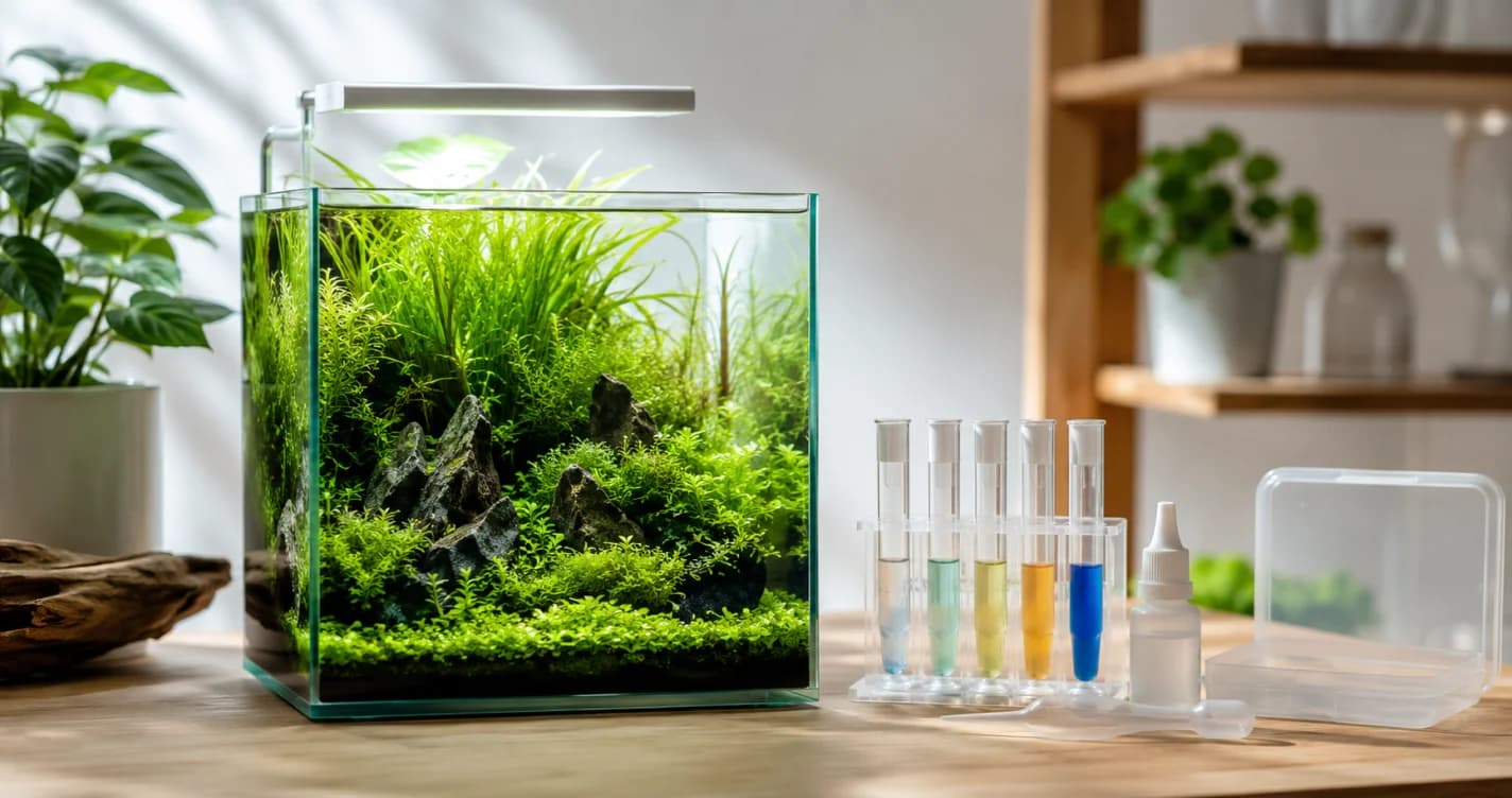 乾淨無藻的健康水草缸，清澈水質展示
